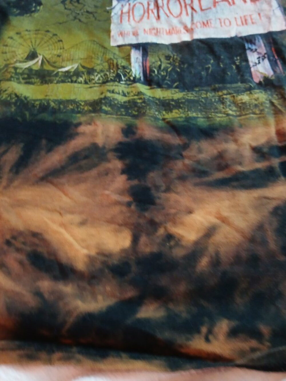 Goosebumps Welcome To Horrorland Tie Dye Shirt Mens Large Orange Black - Picture 2 of 7